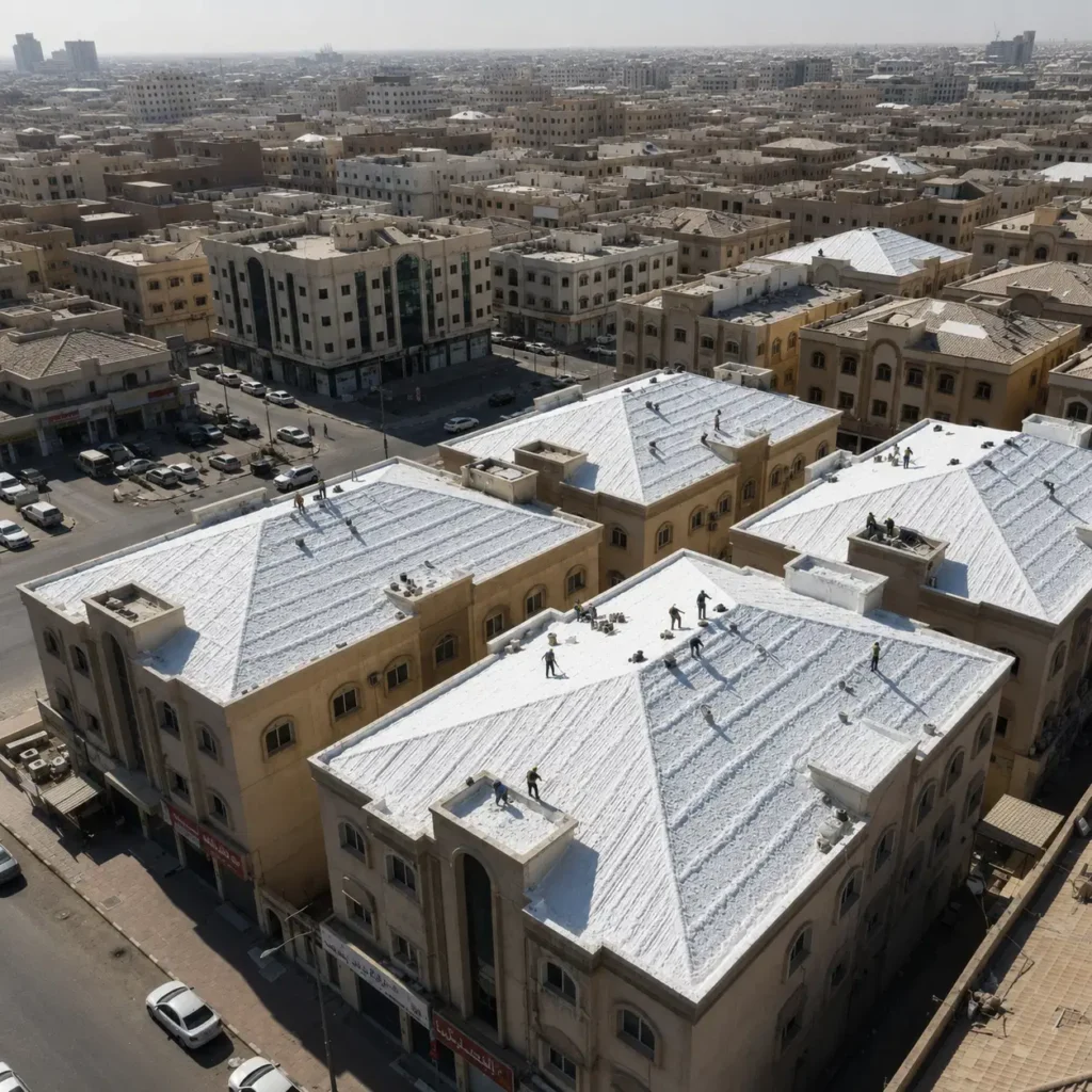 تنفيذ عزل لاسطح اربعه مباني متجاورة